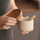 Porcelain Jar Set 3 Pcs & Wooden Stand